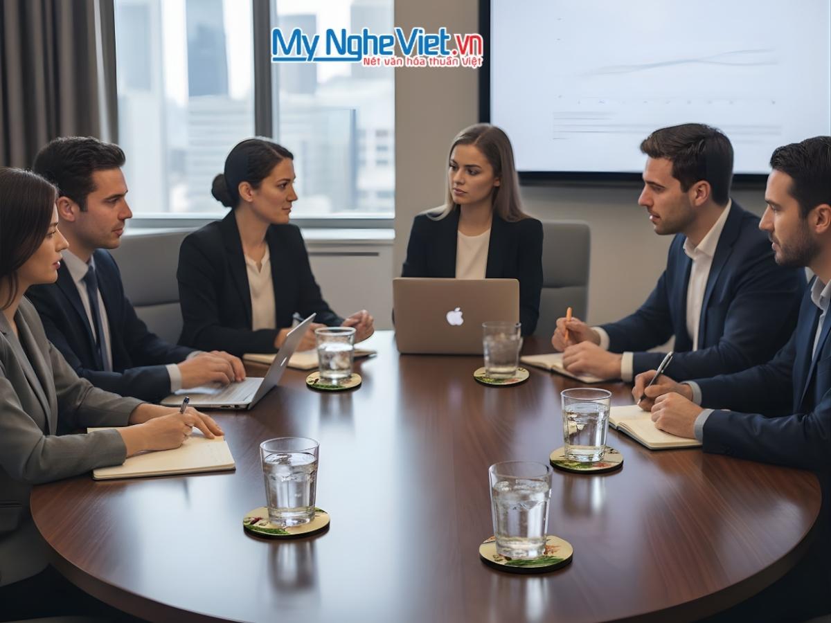 Đế Lót Ly tròn Đồng quê màu vàng DLL10-7