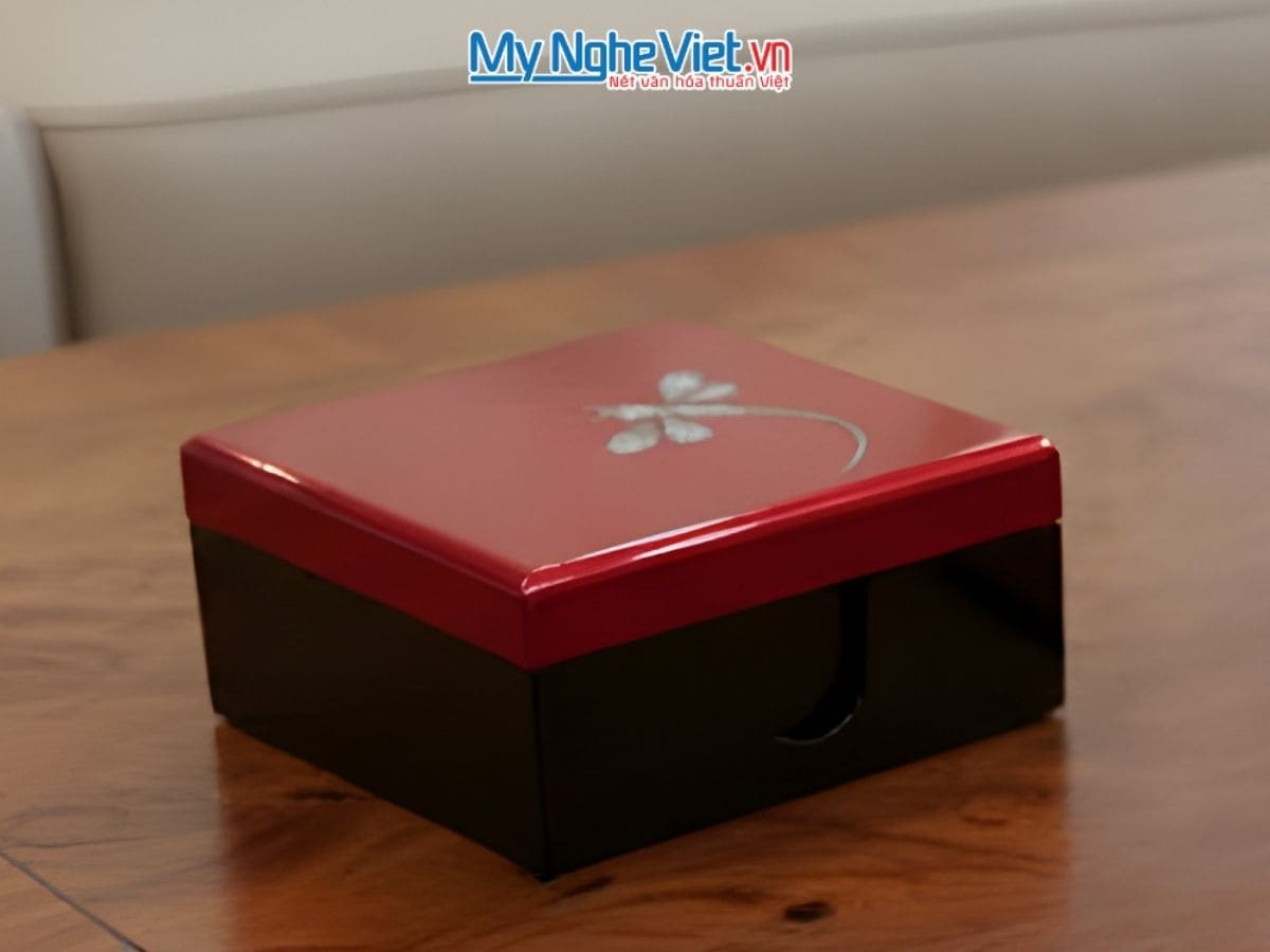 Đế Lót Ly cẩn Chuồn Chuồn nền đỏ D11xH5cm DLL10-4