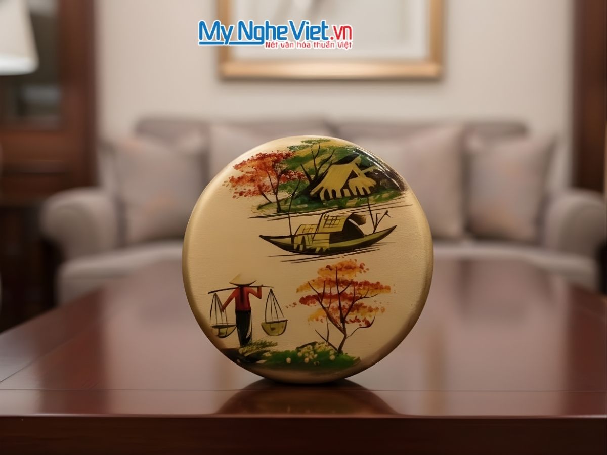 Đế Lót Ly tròn Đồng quê màu vàng DLL10-7