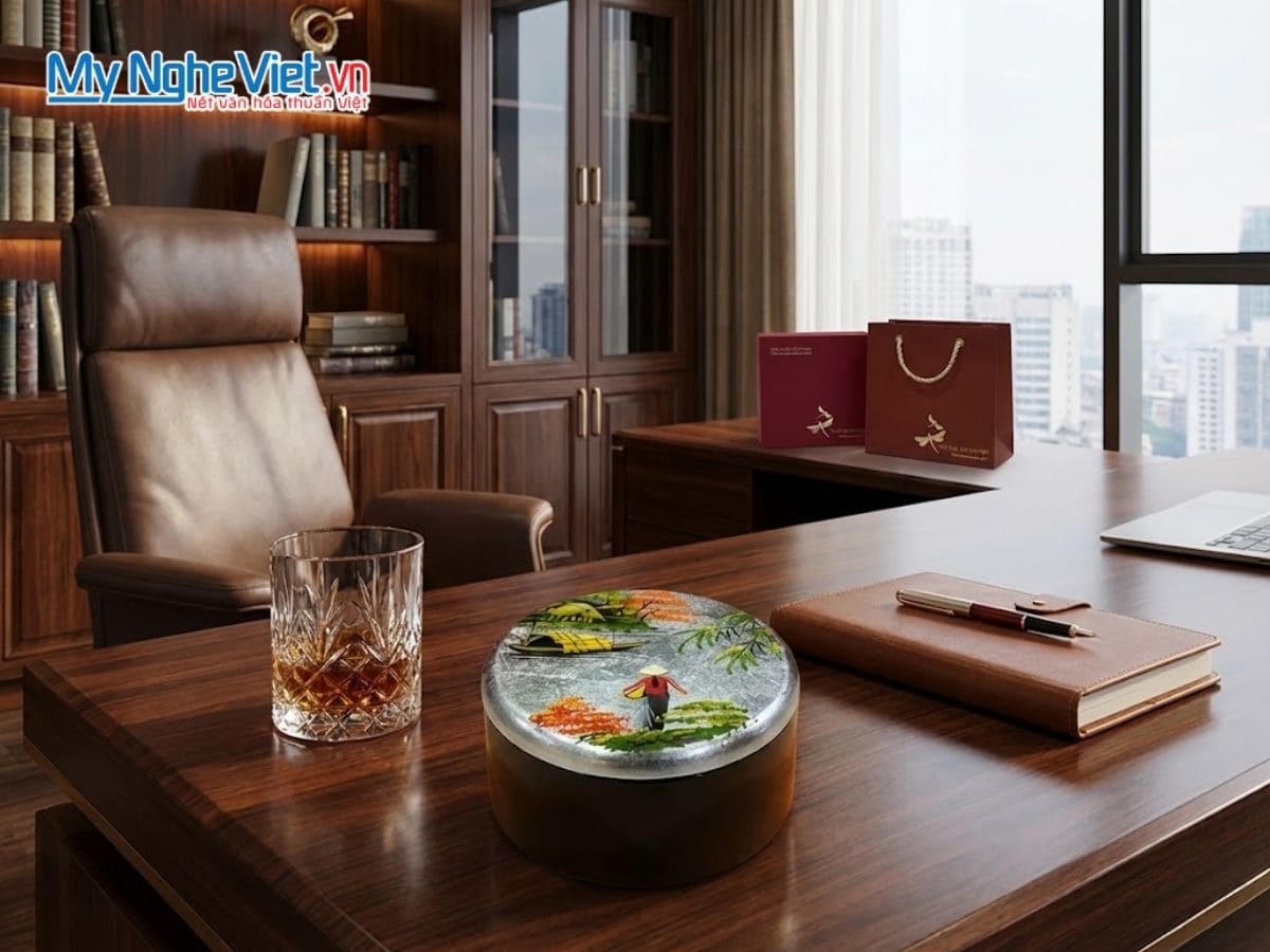 Đế Lót Ly tròn Đồng quê màu bạc DLL10-7