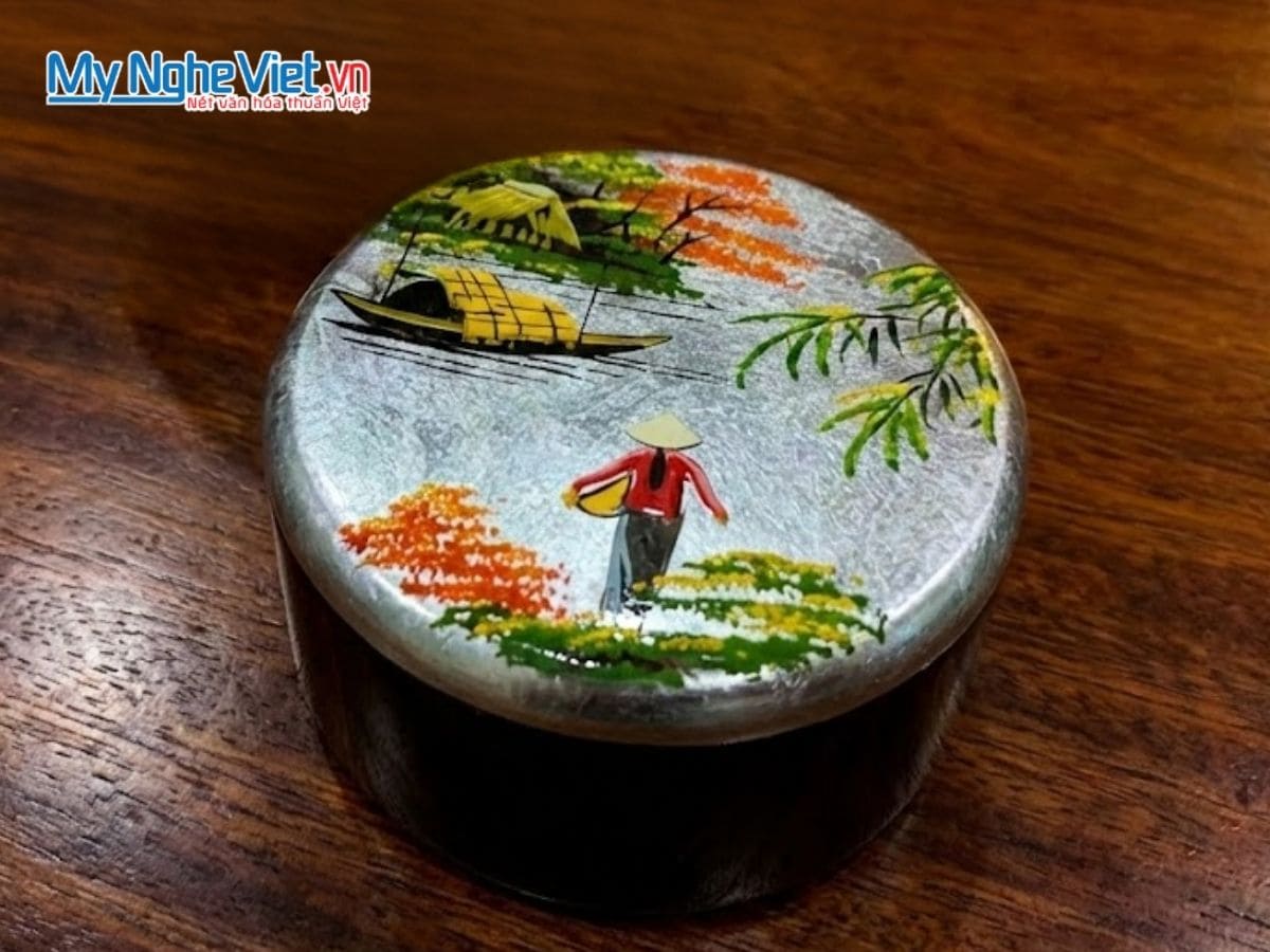 Đế Lót Ly tròn Đồng quê màu bạc DLL10-7