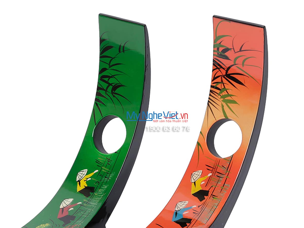 Cọng rượu sơn mài đồng quê có đế MNV-CRSM05