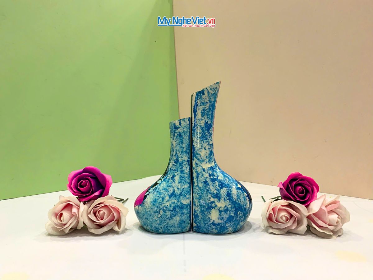 Lọ hoa sơn mài phu thê đủ mẫu trung Picasso LHSM78-2.2