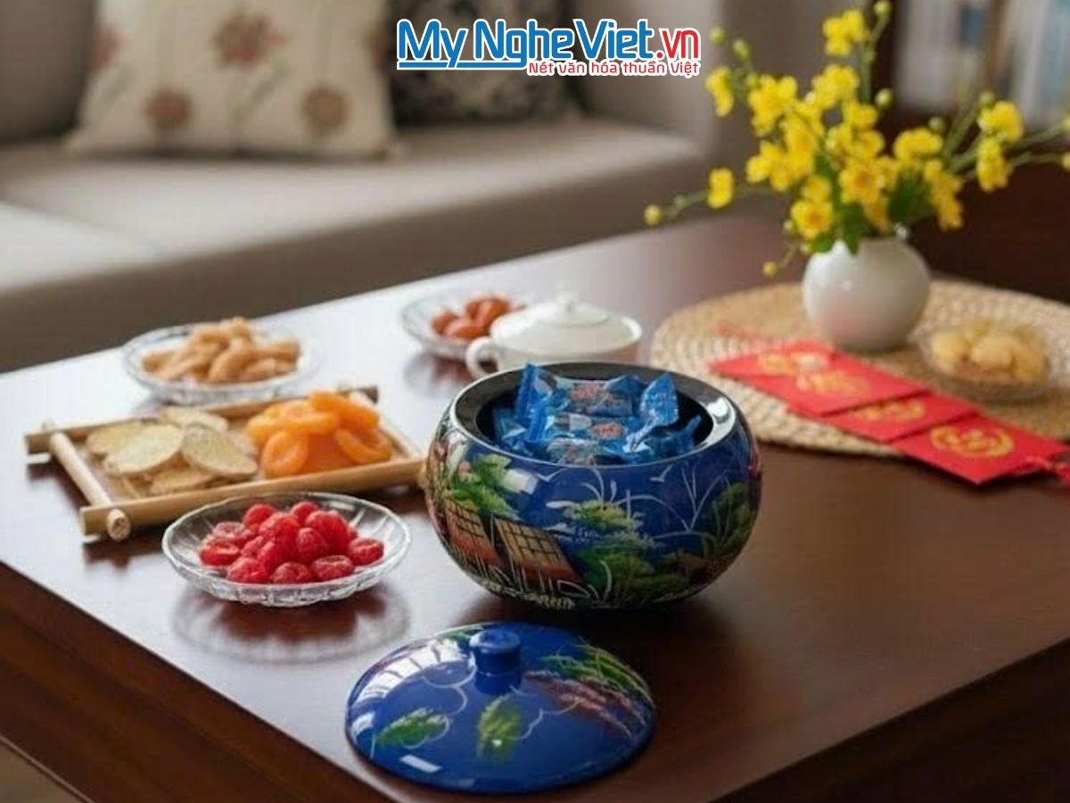 Hũ cam - Hũ đào đồng quê màu xanh dương MNV-SMCV16/2