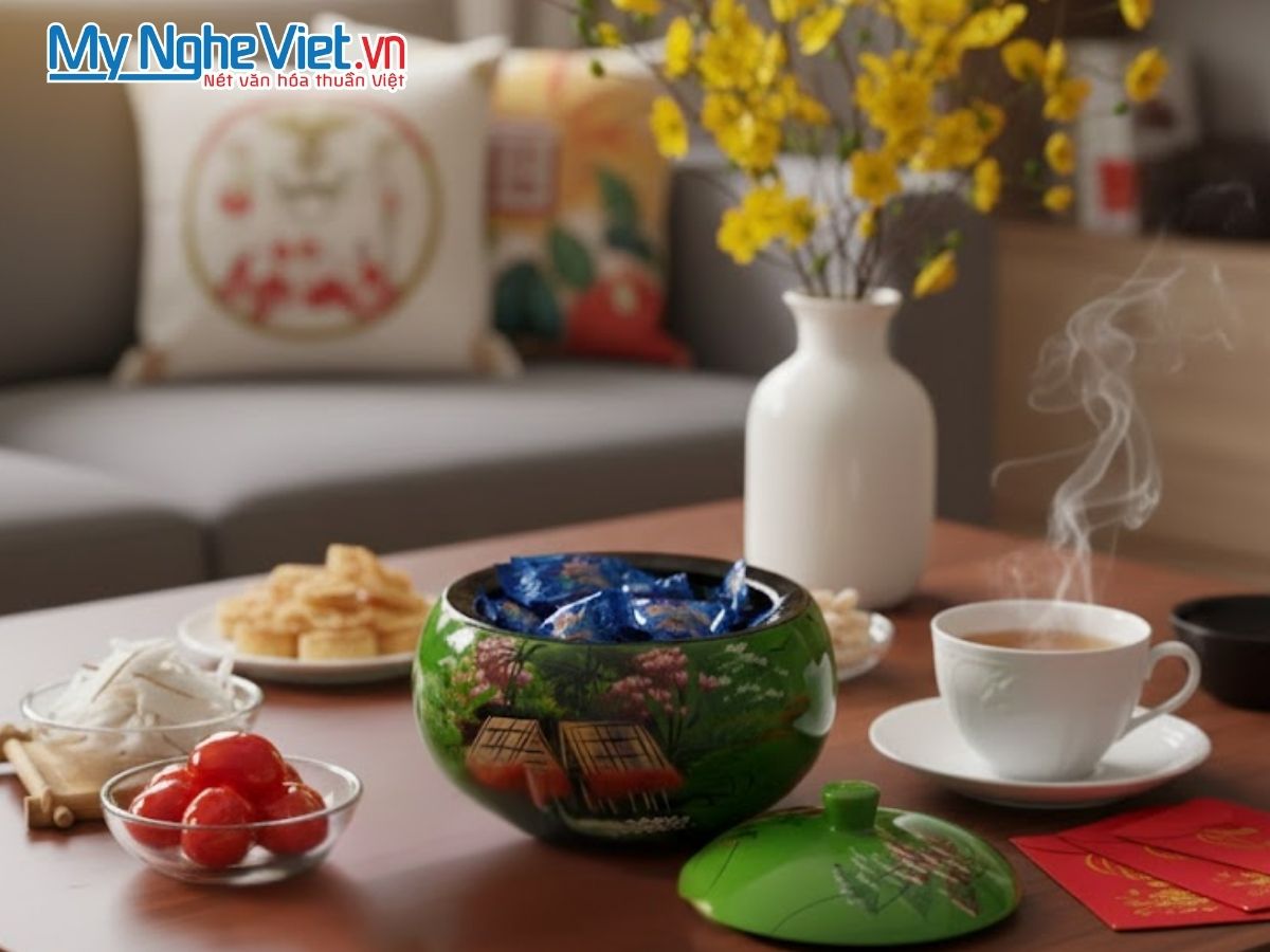 Hũ cam- Hũ đào đồng quê màu xanh lá MNV-SMCV16/2