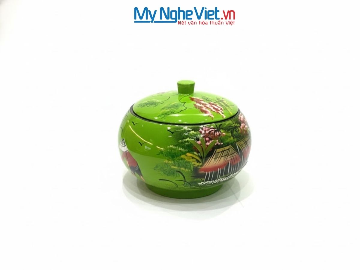 Hũ cam- Hũ đào đồng quê màu xanh lá MNV-SMCV16/2