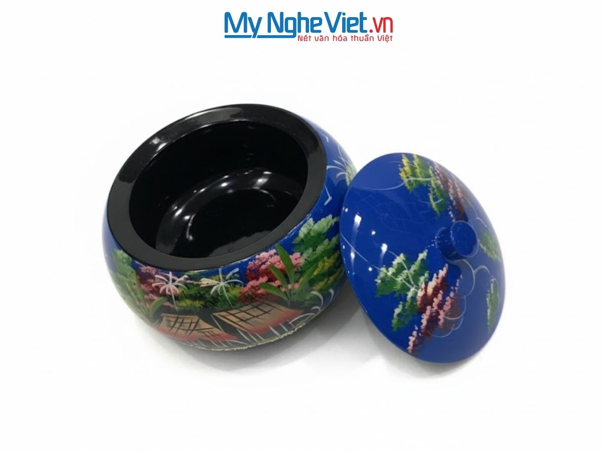 Hũ cam - Hũ đào đồng quê màu xanh dương MNV-SMCV16/2