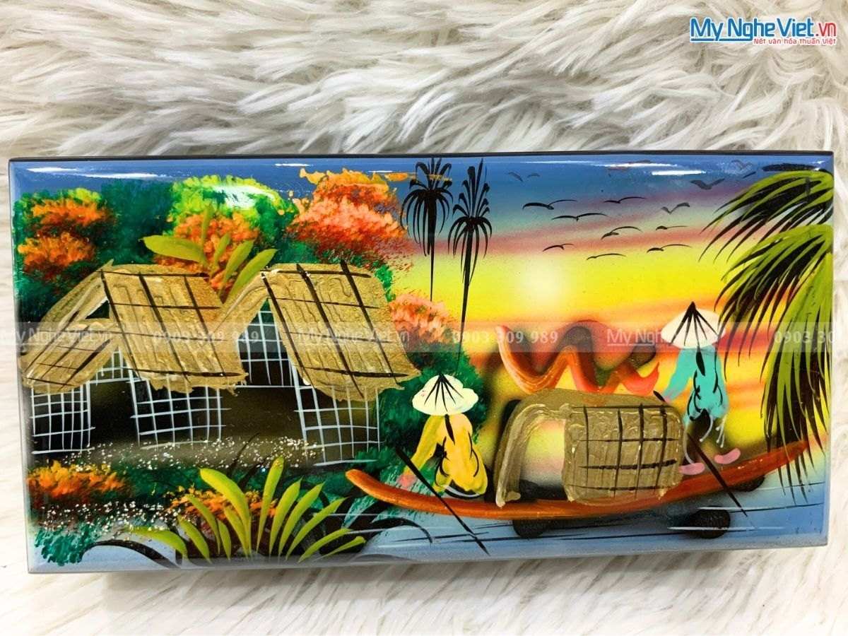 Hộp trang sức sơn mài nắp gập 10x20 HTSTBL3.1