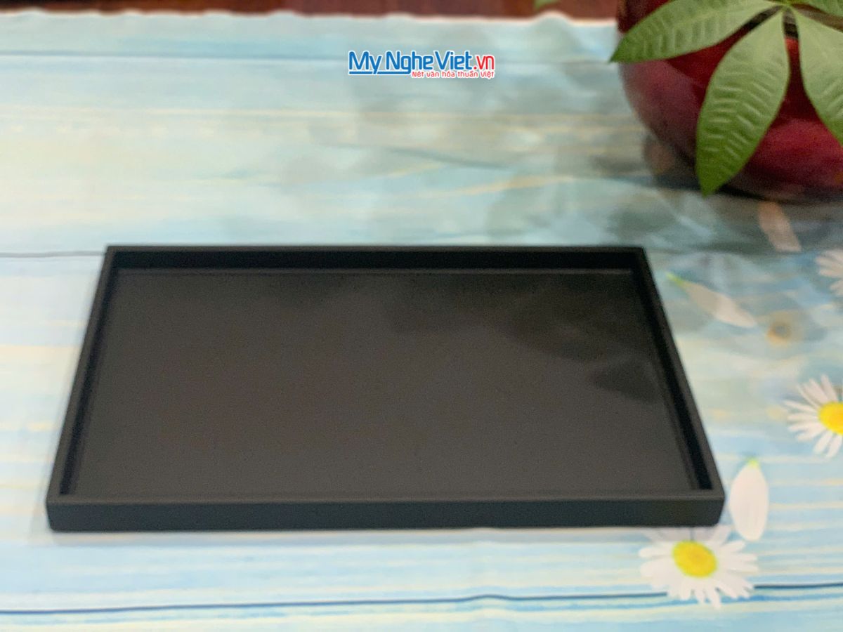 Khay sơn mài màu đen mờ KSMTN001
