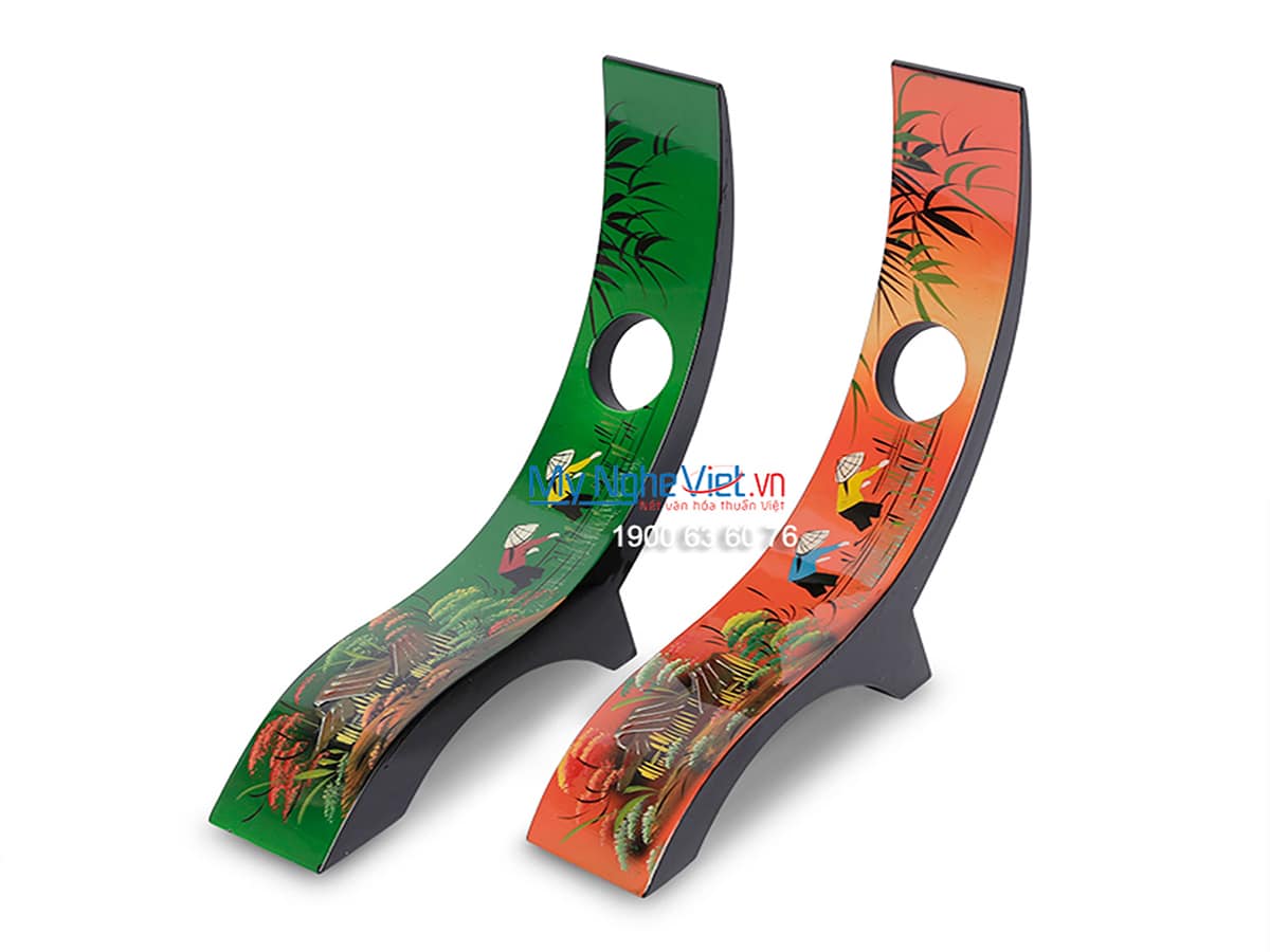 Cọng rượu sơn mài đồng quê có đế MNV-CRSM05