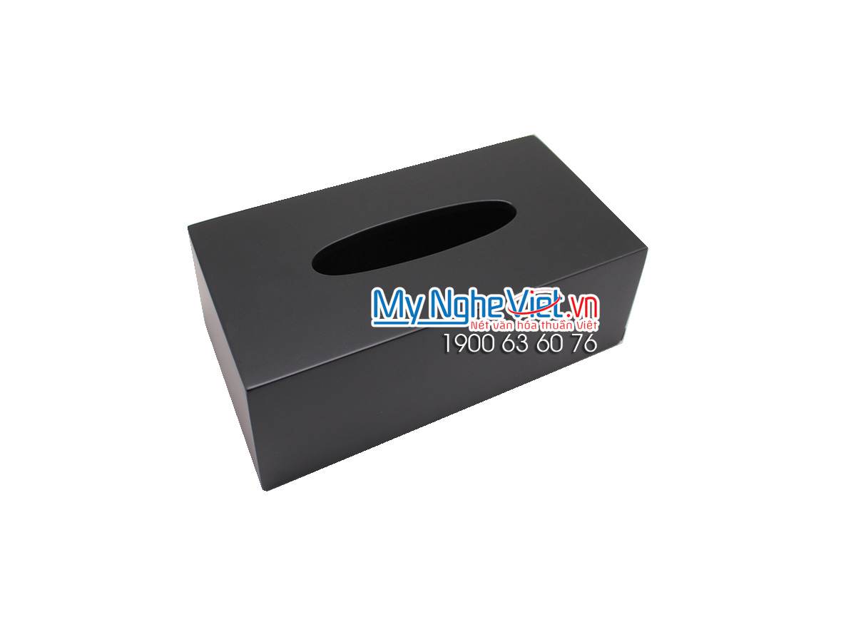 Hộp khăn giấy chữ nhật màu đen MNV-HKGTT01
