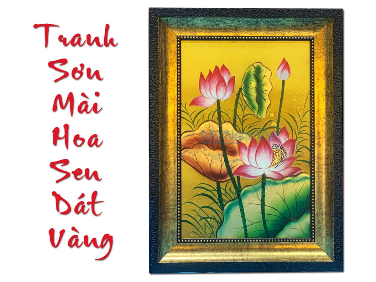 Tranh sơn mài hoa Sen Cao Cấp MNV-TSM2838-DH